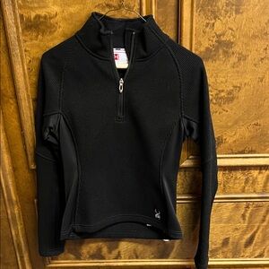 Spyder Black Ribbed Quarter-Zip Pullover